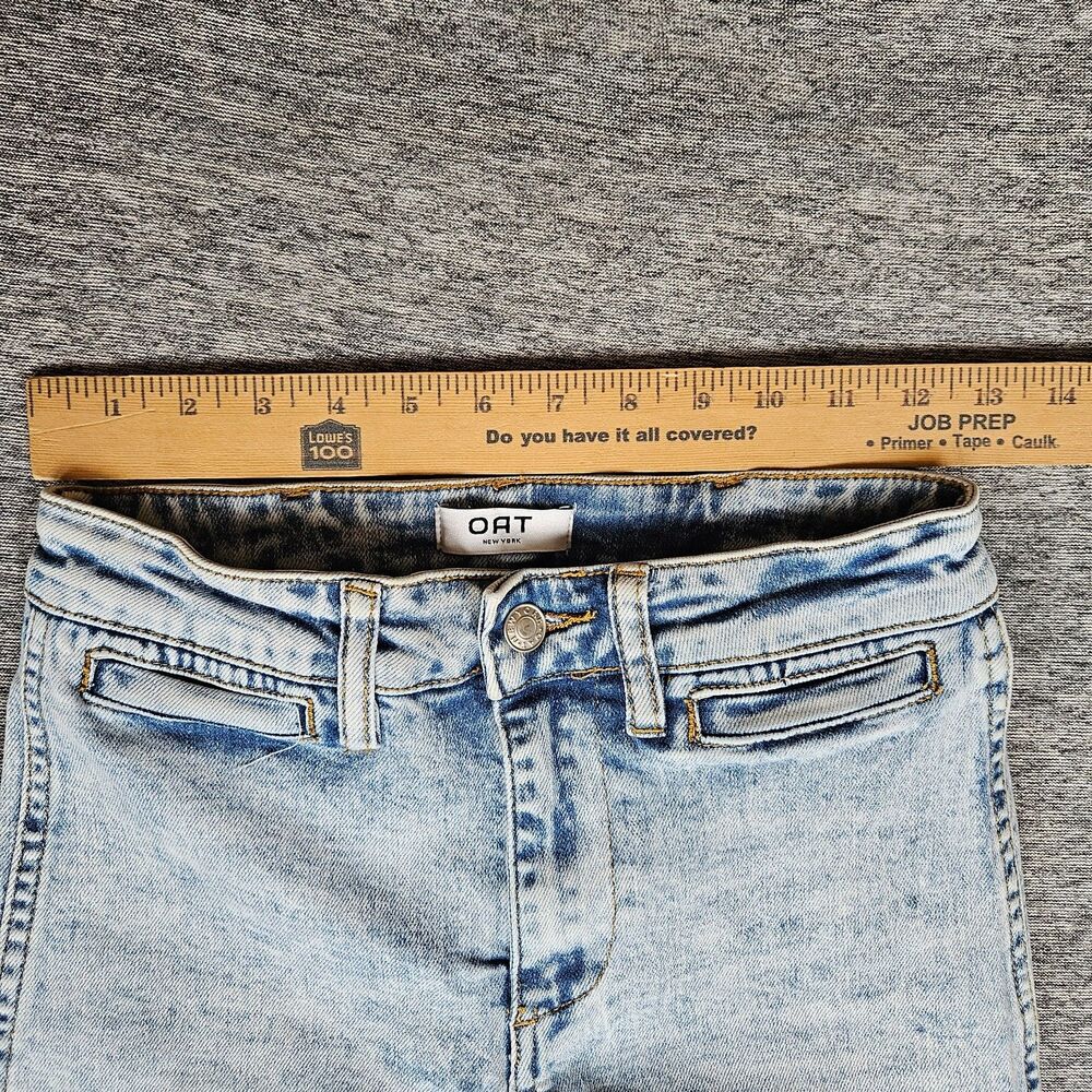 OAT New York Women's Wide Leg Jeans Light Wash Cropped Size 26 Actual 26x26 EUC - Picture 6 of 11